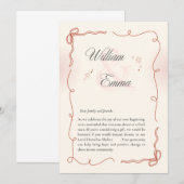 "William & Emma's Heartfelt wedding Card Einladung (Vorne/Hinten)