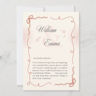"William & Emmas herzliche Hochzeitskarte Einladung
