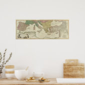 William Faden Mediterranean Map Poster (Küche)