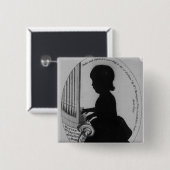 William-Gabelung, die das Organ spielt Button (Vorne & Hinten)
