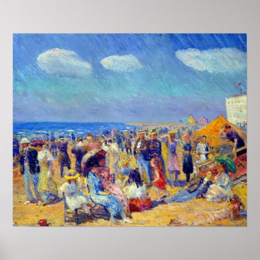 William Glackens Crowd am Meer Poster (Vorne)