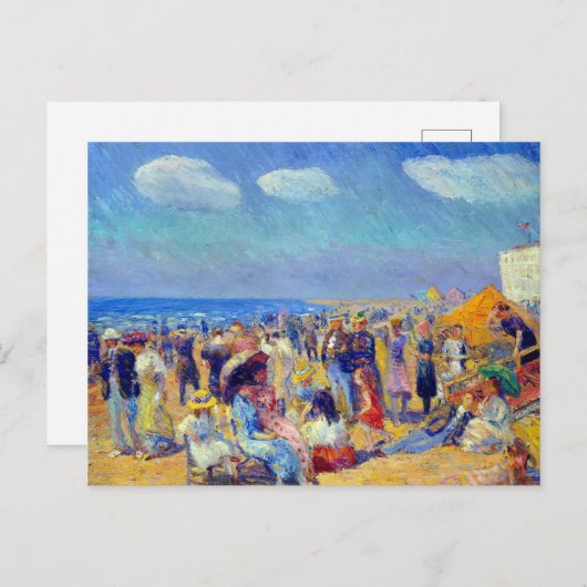 William Glackens Crowd am Meer Postkarte (Vorne/Hinten)