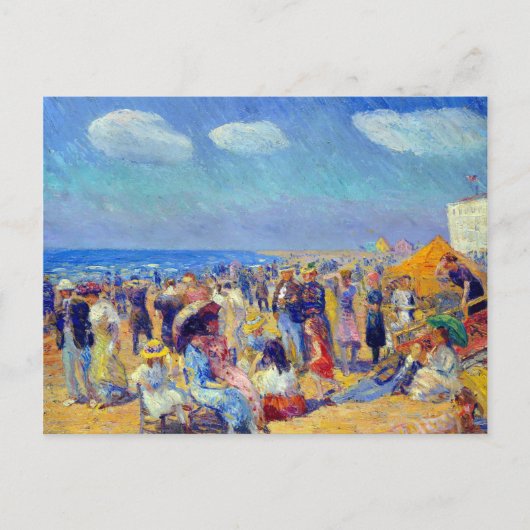 William Glackens Crowd am Meer Postkarte (Vorderseite)