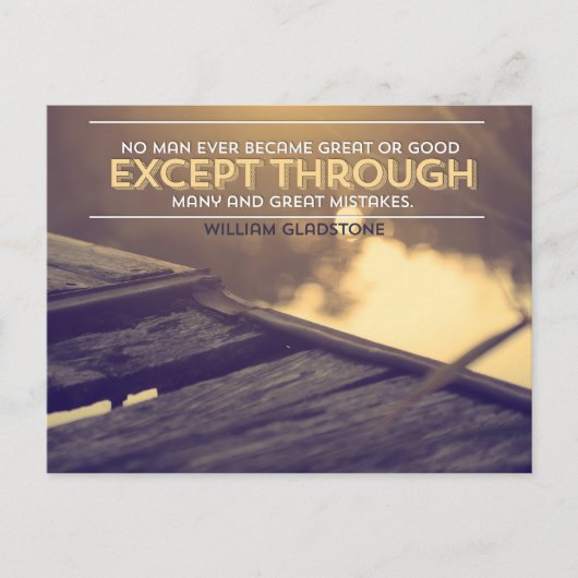 William Gladstone Inspiration Zitat "Fehler" Postkarte (Vorderseite)