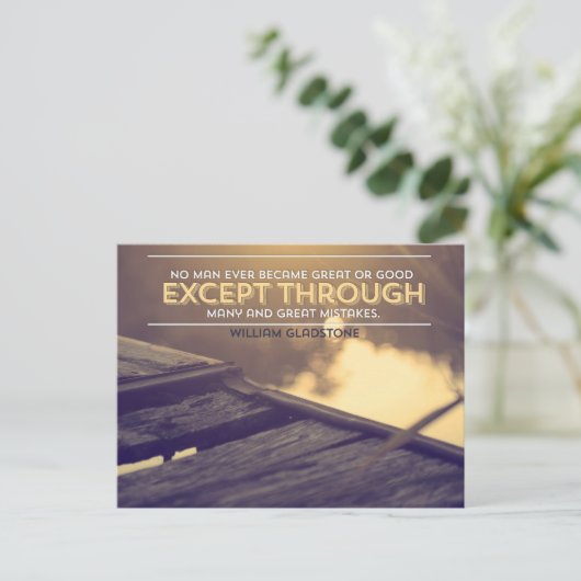 William Gladstone Inspiration Zitat "Fehler" Postkarte (Stehend Vorderseite)