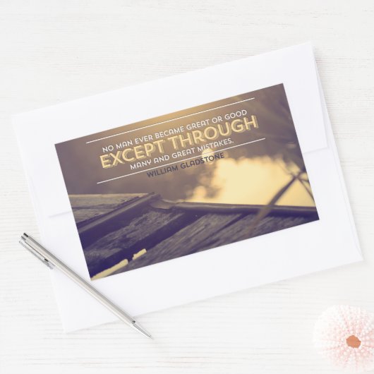 William Gladstone Inspiration Zitat "Fehler" Rechteckiger Aufkleber (Umschlag)