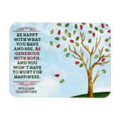 William Gladstone Inspiration Zitat "Glück" Magnet (Horizontal)