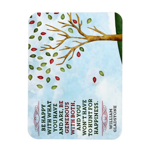 William Gladstone Inspiration Zitat "Glück" Magnet (Vertikal)