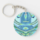WILLIAM ~ Green Yellow Blue Circle Acrylic ~ Schlüsselanhänger (Vorderseite)