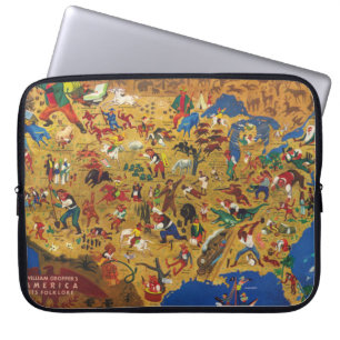William Groppers Amerika - Cartoon Folklore Laptopschutzhülle