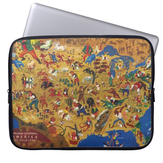 William Groppers Amerika - Cartoon Folklore Laptopschutzhülle (Vorderseite)