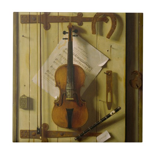 William Harnett Still Life Violin and Music Fliese (Vorderseite)