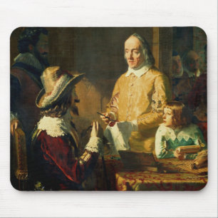 William Harvey, der zu Charles I demonstriert Mousepad