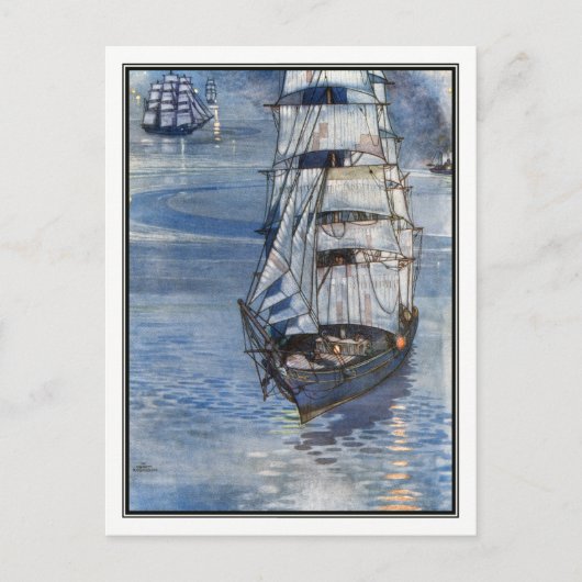William Heath Robinson - Vintage Schifffahrtskunst Postkarte (Vorderseite)