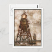 William Heath Robinson - Vintages Schiff + Leuchtt Postkarte (Vorne/Hinten)