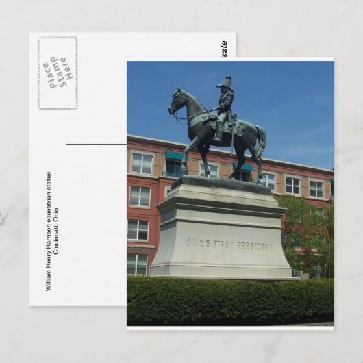 William Henry Harrison-Statue Postkarte (Vorne/Hinten)