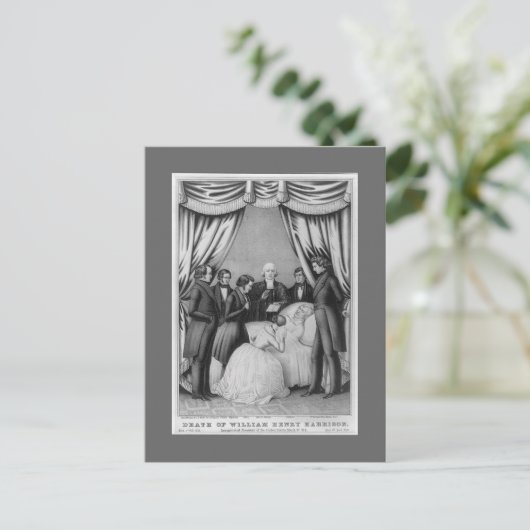 William Henry Harrison Todebed Postkarte (Stehend Vorderseite)