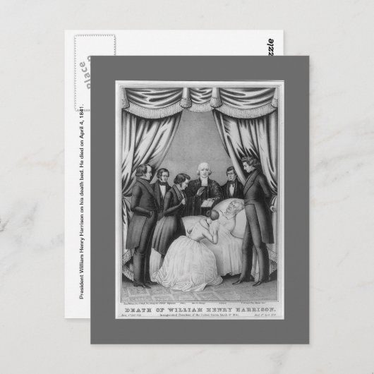 William Henry Harrison Todebed Postkarte (Vorne/Hinten)