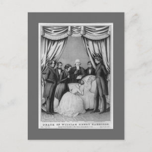 William Henry Harrison Todebed Postkarte