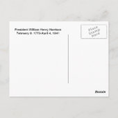 William Henry Harrison Vintag Foto Postcard Postkarte (Rückseite)