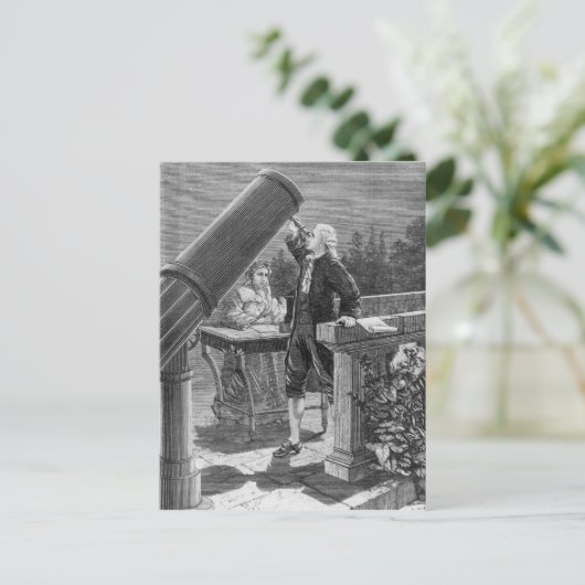 William Herschel entdeckt den Planeten Uranus Postkarte (Stehend Vorderseite)