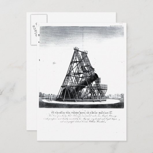 William Herschels Vierzigfußfernrohr Postkarte (Vorne/Hinten)