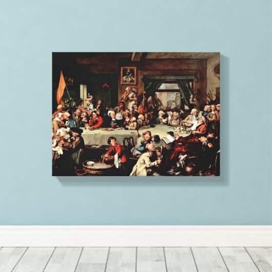 William Hogarth - Das Bankett Leinwanddruck (Insitu (Holzboden))