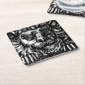 William Hogarths Löwenkopf Taverne Rechteckiger Pappuntersetzer (angewinkelt)