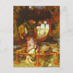 William Holman Hunt Die Dame von Shalott Postkarte