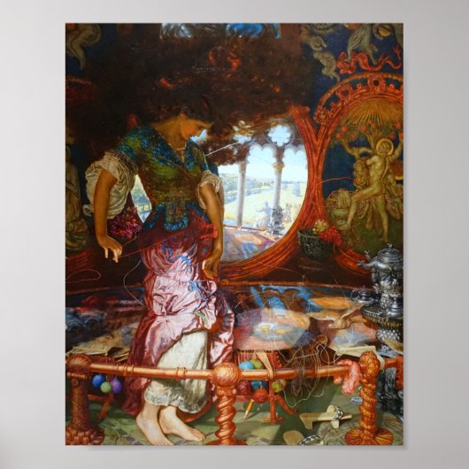 William Holman Hunt - Die Lady von Shalott Poster (Vorne)