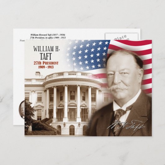 William Howard Taft - 27. Präsident der USA Postkarte (Vorne/Hinten)