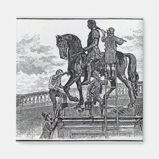 William-III-Statue wird schwarz gestrichen, Dublin Magnet (Vorne)