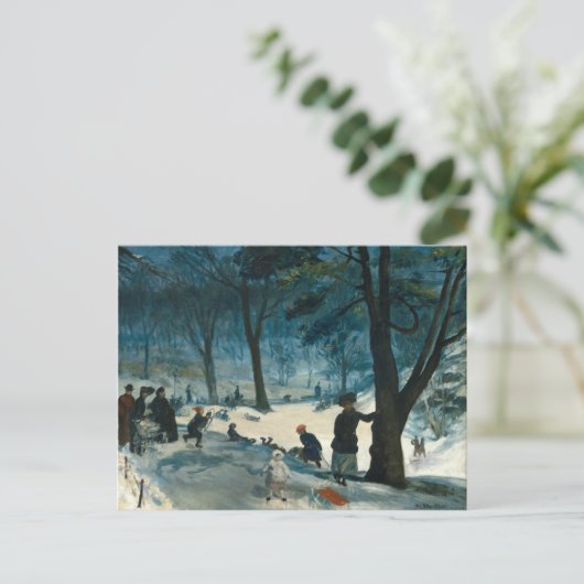 William James Glackens Central Park Winter Postkarte (Stehend Vorderseite)
