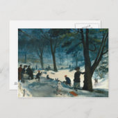 William James Glackens Central Park Winter Postkarte (Vorne/Hinten)