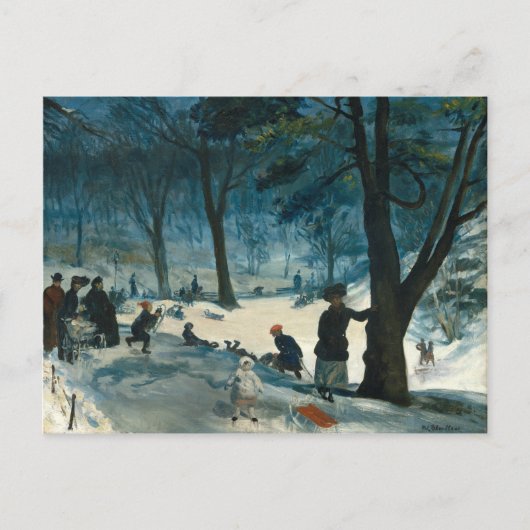 William James Glackens Central Park Winter Postkarte (Vorderseite)