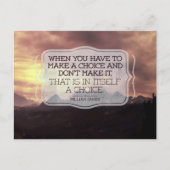William James Inspirational Zitat "Choice" Postkarte (Vorderseite)