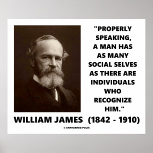 William James Many Social Selves Zitat Poster