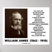 William James Mass of Habits Destiny Zitat Poster (Vorne)