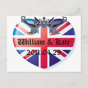 William & Kate 2011.04.29 Datum merken Ankündigungspostkarte