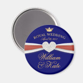 William & Kate - Königliche Hochzeit - Gedenkgesch Magnet (Vorderseite/Rückseite)