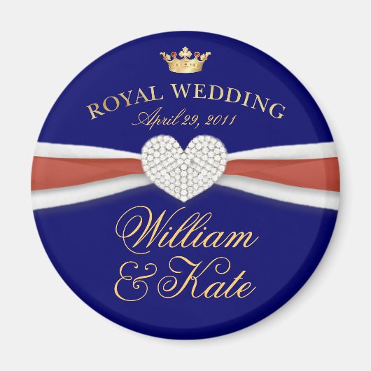 William & Kate - Königliche Hochzeit - Gedenkgesch Magnet (Vorne)