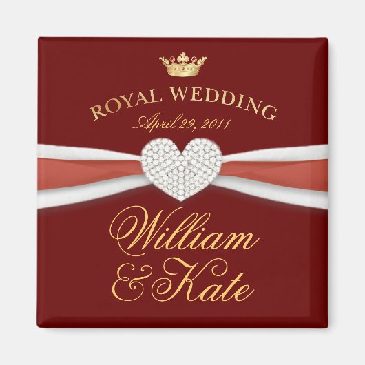 William & Kate - Königliche Hochzeit - Gedenkgesch Magnet (Vorne)