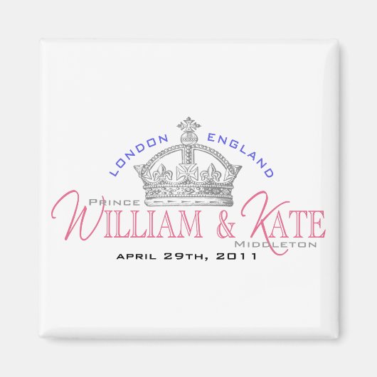 William & Kate Royal Wedding Magnet (Vorne)