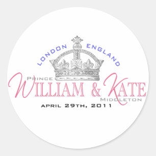 William & Kate Royal Wedding Runder Aufkleber
