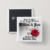 William & Kate Royal Wedding Sammlerstücke Souveni Button (Vorne & Hinten)