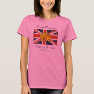 William & Kate Royal Wedding T - Shirt (Pink)