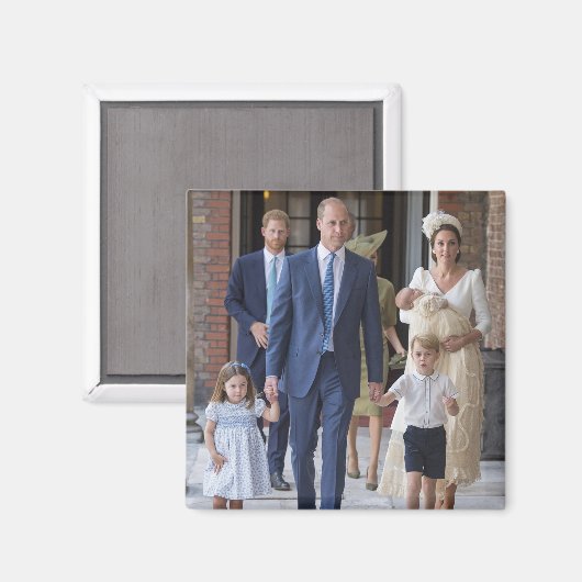 William, Kate und Kinder Magnet (Vorderseite/Rückseite)