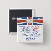 William & Kate Wedding Gedenkstätte Keepake Button (Vorne & Hinten)