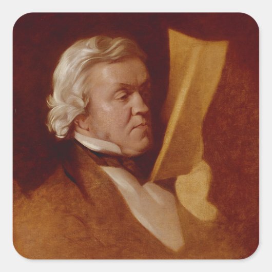 William Makepeace Thackeray, c.1864 Quadratischer Aufkleber (Vorderseite)