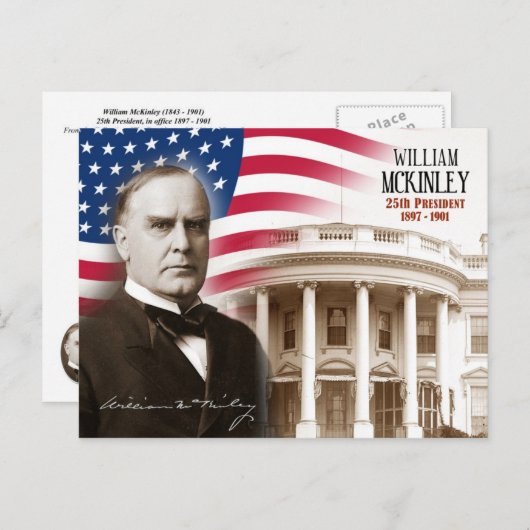 William McKinley - 25. Präsident der USA Postkarte (Vorne/Hinten)